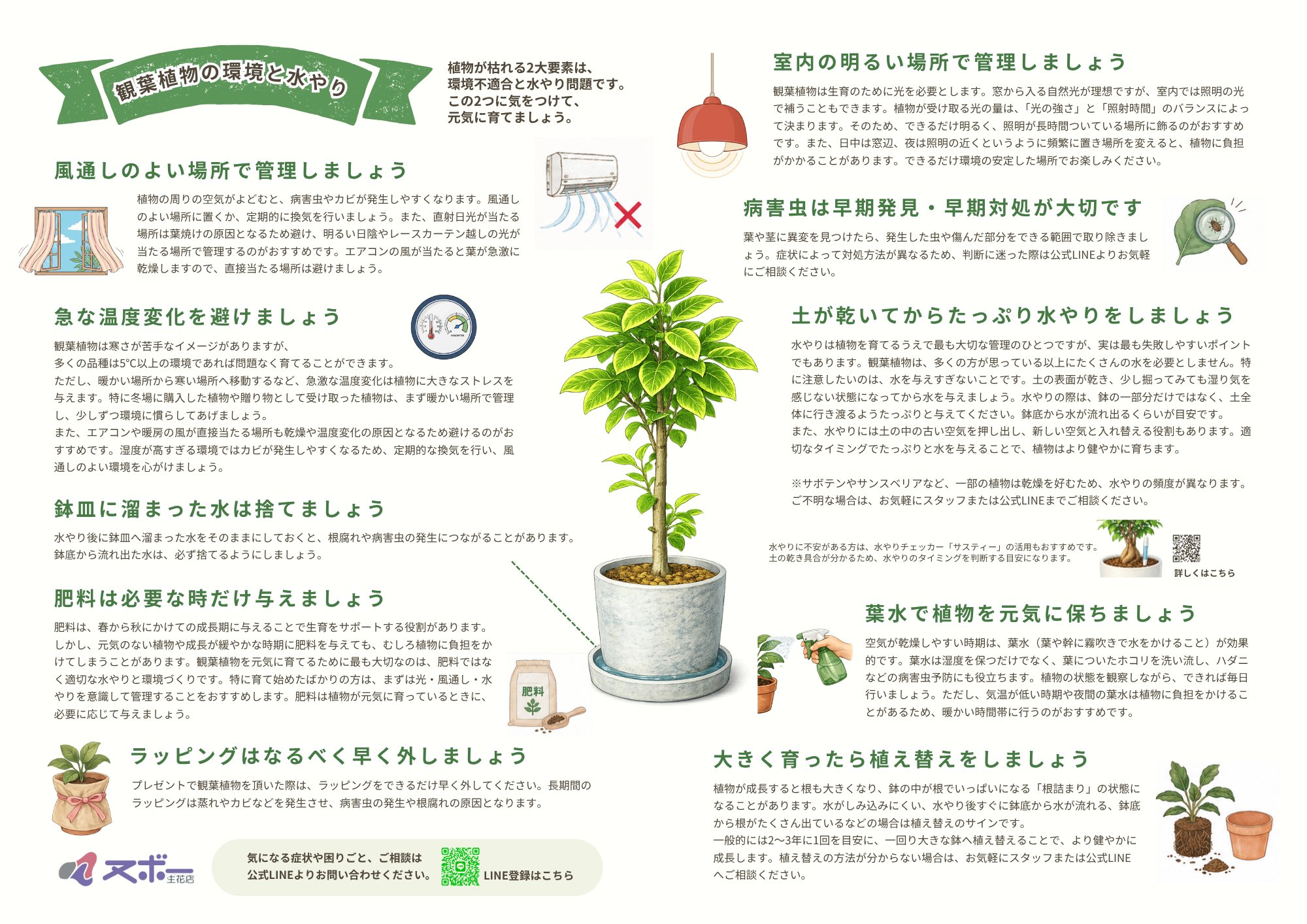 お客様にお渡しする管理方法も丁寧に